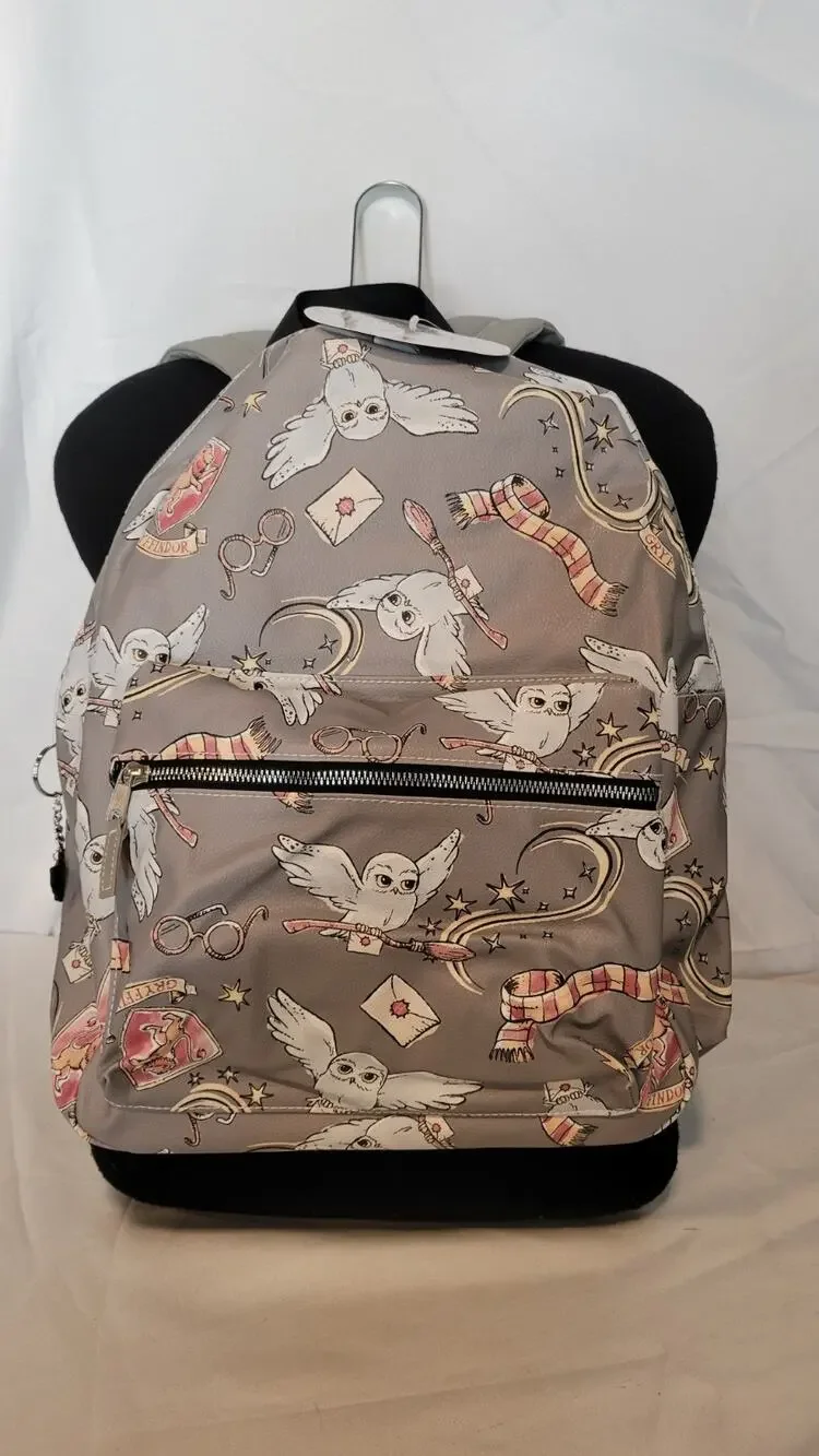 Fast Forward Harry Potter Gryffindor Hedwig Backpack Gray Book Bag NWT